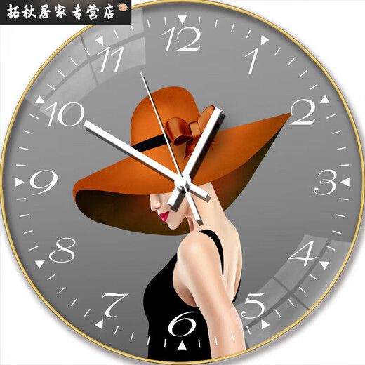 Montres, horloges murales, montres de salon de célébrités Internet à domicile, nouvelles horloges murales, à la mode, à grande valeur, horloges de quartz sans trou, 6636 cerfs, 14 pouces (35 cm) en verre incurvé