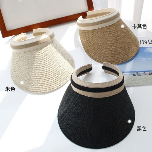 Hedon Strohhut Frauen Sommer Strand leerer Top-Hut Frauen Sonnenschutz Sonnencreme Hut koreanischer Stil Baseball Mütze Haare Zylinder KT-3524 [immer noch leeres Oberteil weben] -Kaqi