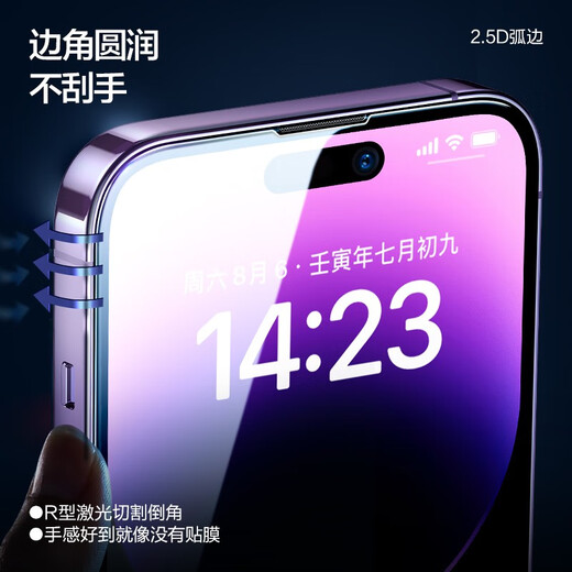 闪魔 适用苹果钢化膜iphone手机膜高清抗指纹防爆防摔保护膜 【加强版】2片+神器 苹果iPhone14/iphone13/13Pro