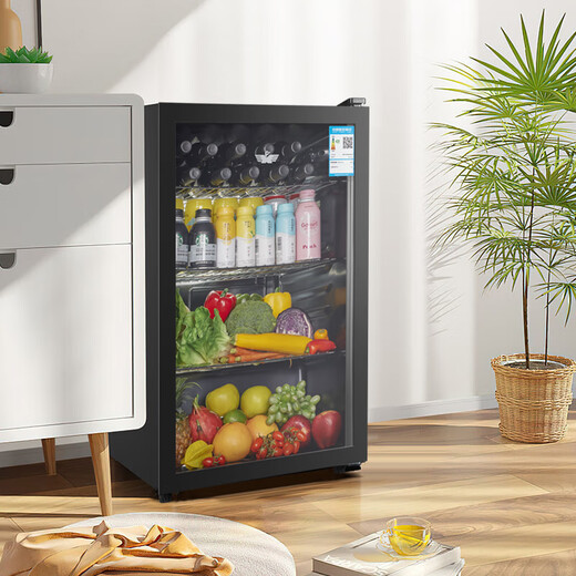 Xinfei red wine refrigerator European style constant temperature wine cabinet household fresh cabinet office tea beverage display cabinet 158L black liner with micro-freezing + lock + light 158L