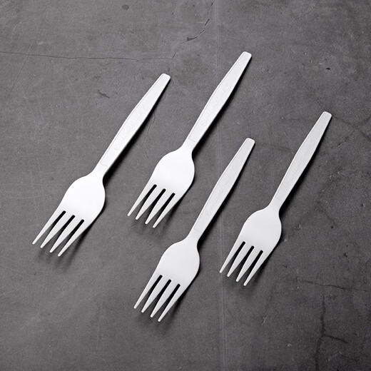 Petunia disposable fork spoon PLA spoon fork rice spoon four-pronged fork table fork 4-inch small tea spoon in bulk 100 pieces in bulk