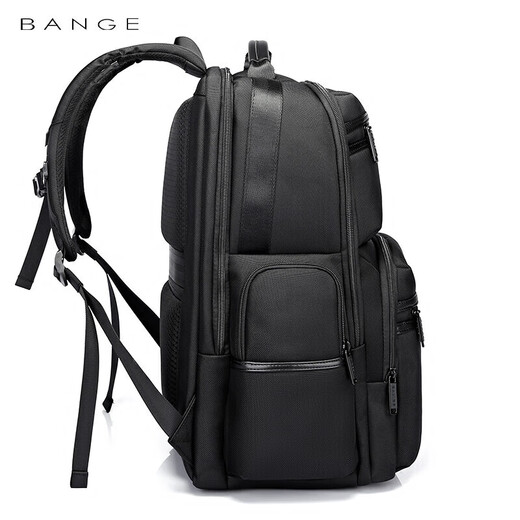 Bange men's backpack, boys, high school students and college students' school bags, trendy men's business trip backpack, large capacity 15.6-inch laptop bag BG-2601 black