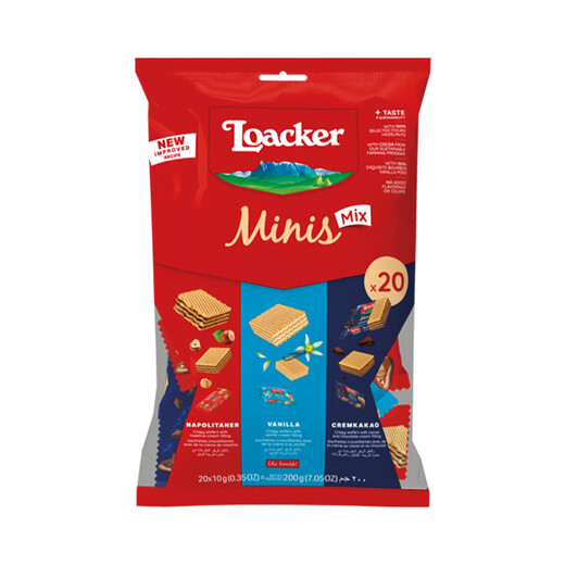 莱家loacker迷你威化饼干混合口味200g进口零食小吃休闲膨化食品