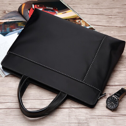
Feige handbag for men business bag trendy men Oxford cloth casual large capacity computer bag men bag briefcase men black (hot-selling recommendation) 14 inches