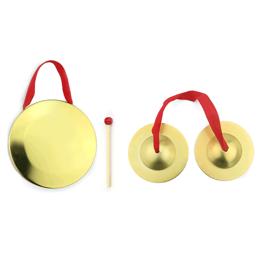 铜镲儿童三句半道具铜锣鼓镲套装幼儿园打击乐器铜擦3句半 大擦(直径12厘米)铁合金镀铜