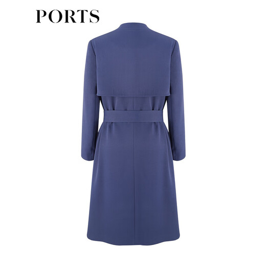 PORTS Baozi same style new women's slightly wrinkled texture waist windbreaker LL8T011KFE011 Persian blue L (8)