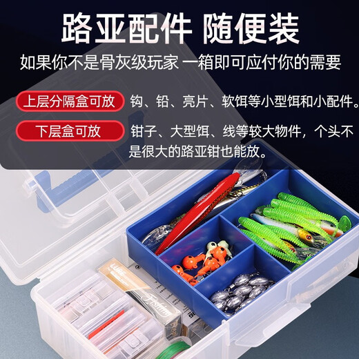 Old Korean Luya double-layer accessories tool box fishing gear accessories storage box portable fishing multi-functional storage box fish gear box red double-layer accessories suitcase