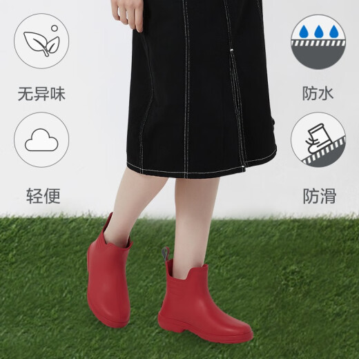 CREATURE HABITS美国雨鞋女款夏季防滑短筒女士时尚轻便雨鞋女新款红色外穿水鞋 红色 39 （适合37.5/38/38.5运动鞋）