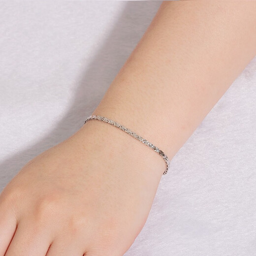 Jin Duoxi Valentine's Day Gift Jewelry PT950 Platinum Bracelet Women's Platinum Bracelet Jewelry Fashionable Women's Gift Approximately 6.6-6.8g Length Approximately 18+1.5cm Thickness 3.1mm