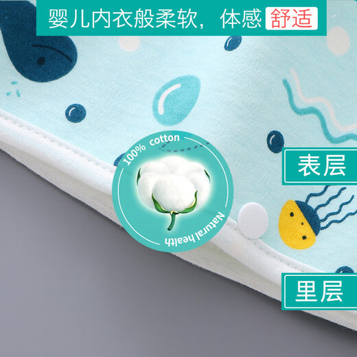 相思桐宝宝隔尿裙防水防漏戒尿不湿训练裤婴儿童夜尿神器棉可洗尿裤兜 高腰尿布裙-海底世界 m(0-4岁)