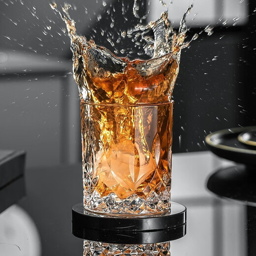 CRISTALGLASS Light luxury high-end whiskey glass household glass crystal wine cup set creative beer glass high-end wineware Roman style 290ml 6 pieces