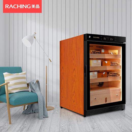 Meijing (raching) C150A solid wood constant temperature and humidity cigar cabinet humidifier compressor precision constant temperature and humidity cigar humidor humidor household rosewood brown (Canadian cedar wood shelf) 150L