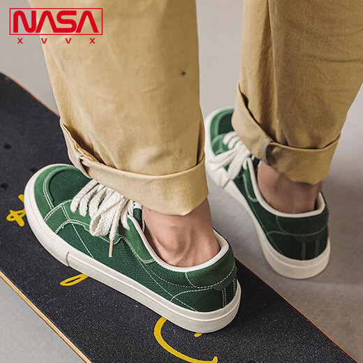 NASA XVVX官方联名情侣帆布鞋男女同款百搭韩版学生低帮板鞋平底休闲潮鞋子 黑色 42 男