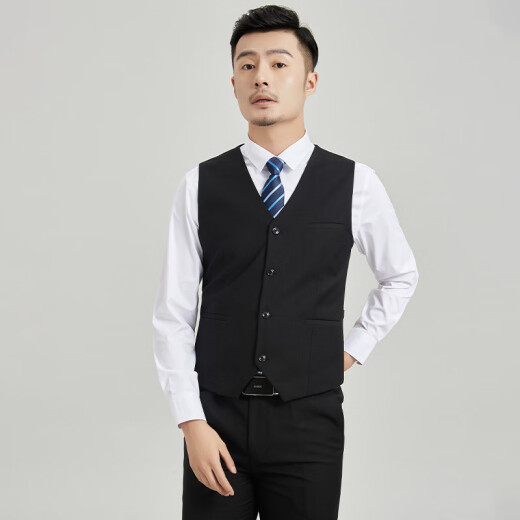 Shanghai Haoyu formal vest men's business slim vest V-neck vest black 185/104A