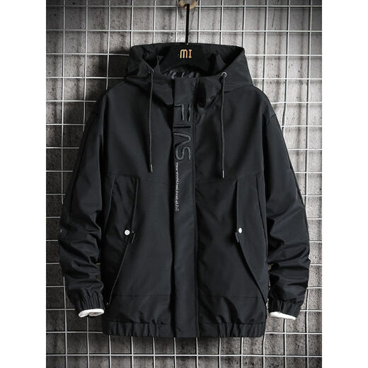 Yun Yun Jacket Men's Spring and Autumn New Japanese Fashion Casual Tops Youth Workwear Autumn and Winter Jackets Men's Trendy Brand Clothes LGL1992 Black XL