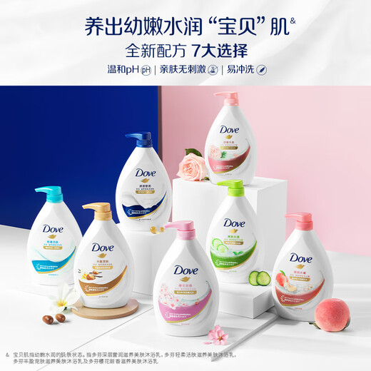 Dove Rich Skin Care Shower Milk 1000g Smooth Skin Fragrance Moisturizing (New and Old Packaging Randomly)