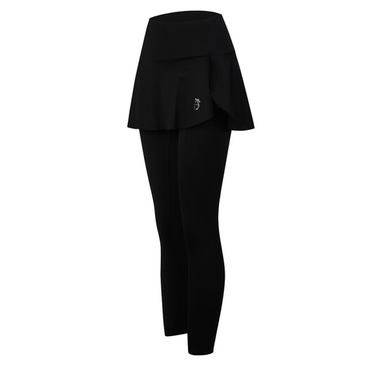 KEJIMITAO fake two-piece fitness pants for women, tight-fitting large size running sports culottes, badminton trousers, quick-drying yoga pants, three-quarter culottes M