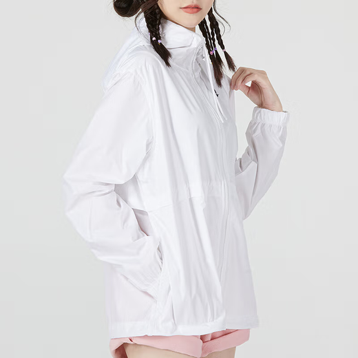 Nike (Nike) Jacke Frauen Frühling Neues lässige Outdoor-Sport komfortable atmungsaktive Kapuze mit Kurztrocknen winddichtem Jacke DM6180-100 Weiß M.