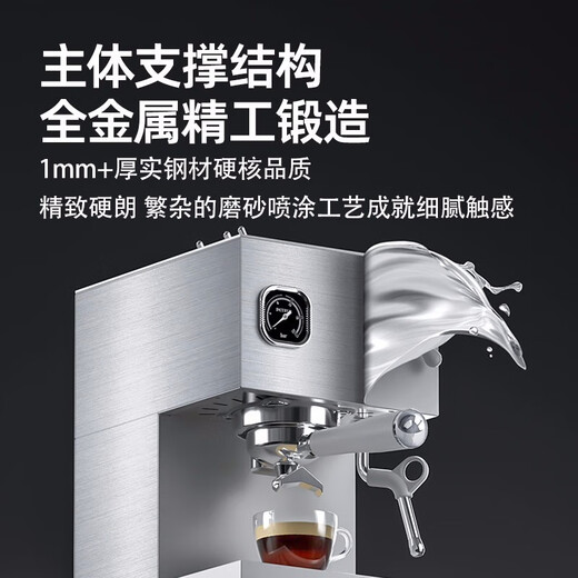 Baicui Coffee Machine Dual-Kessel Doppelwasserpumpe Haushalt Retro Full halbautomatische italienische Kaffeemaschine mit Dampfmilch Schaum kleiner All-in-One