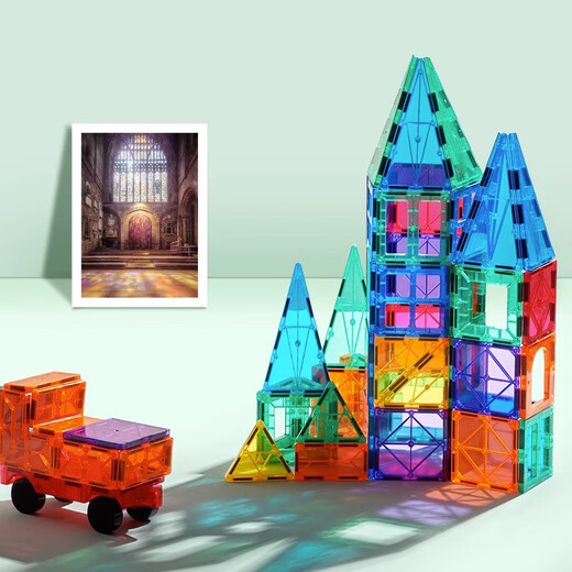 Bruce color window magnetic sheet children's toys boys 3-6 years old magnetic building blocks magnetic educational toys 1-3 years old birthday gift