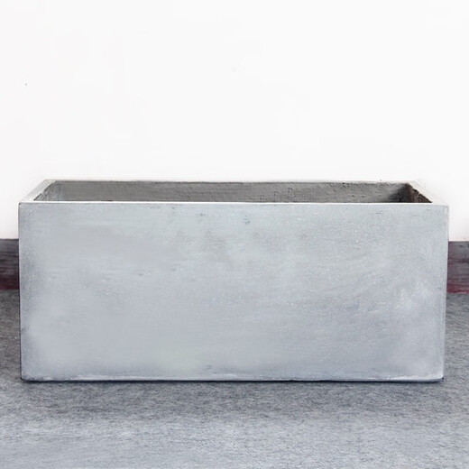 Cement flower box large rectangular flower trough manger special Nordic magnesia mud flower bed vegetable box flower pond cement color 120*50*60cm (length*width*height)