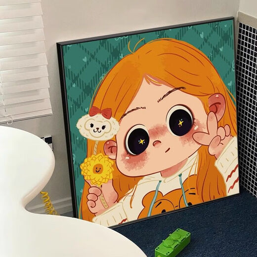 
Meisan (Meian) cute girl digital oil painting DIY hand-filled oil painting cartoon cartoon coloring healing decoration hanging painting RS12342 30*30cm