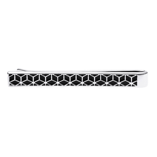North Martin high-end simple tie clip men's business black geometric texture shirt clip groom wedding gift gift box