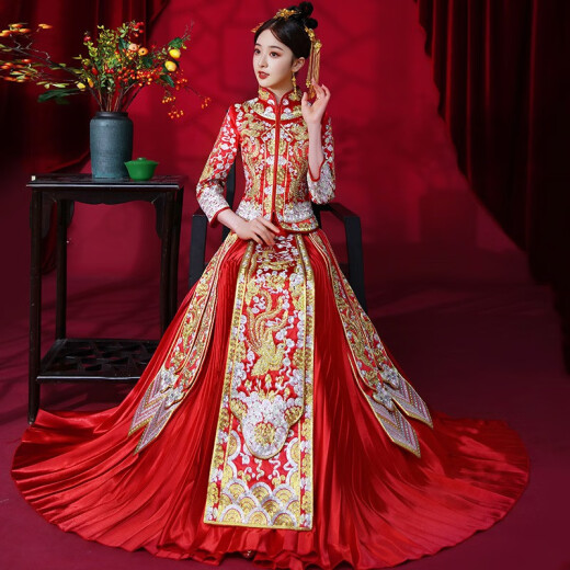 Taylor Martin (TAILEMARTIN) Xiuhe Wedding Bridal New Wedding Dress Toast Wear Cheongsam Ancient Hanfu Dragon and Phoenix Coat 20 Styles 72702S