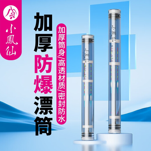 Xiaofengxian float tube lengthened fish float storage and adjustment float barrel thickened transparent tube fish float box large capacity box fishing gear supplies 60cm long ordinary style + sponge card slot