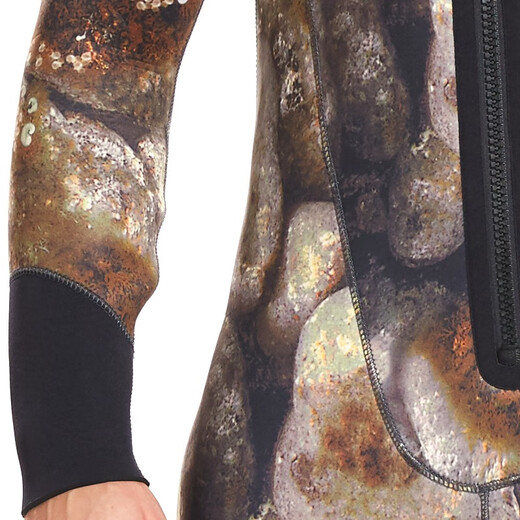 Swimming speed (Yon sub) YON SUB wetsuit one-piece thickened hooded wetsuit snorkeling suit 5mm winter swimming thermal suit cold-proof surfing suit 5MM gray camouflage plus velvet style XL