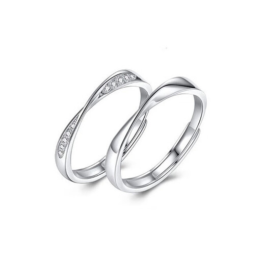 MZMZ Mobius Couple Ring PT950 Adjustable Plain Ring Proposal Ring Valentine's Day Birthday Gift for Girlfriend Mobius Couple Ring Free Engraving