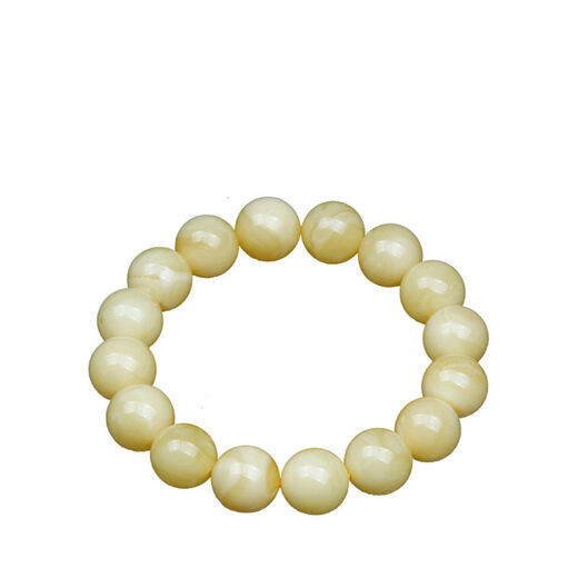 DRJEFUN Natural Russian White Flower Beeswax Bracelet Bone China White Raw Mineral Beeswax Bracelet White Honey Buddha Beads Can Open Certificate 14mm 15 Pieces () Temperament Men's Style