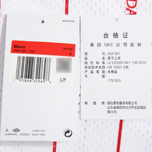 Nike (Nike) Jersey Herren 2025 Sommer New Jordan Striped Sportswear Mesh Fitness Training bequemer und atmungsaktives DM1381-100 M