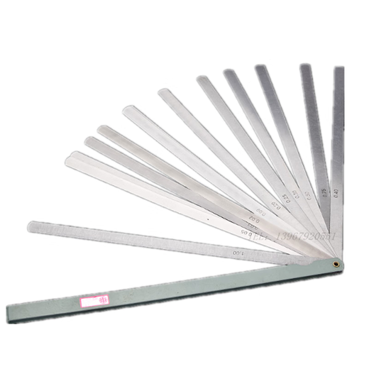 Extended stainless steel feeler gauge thickness gauge gap gauge plug gauge measuring piece 500 800 1000mm high precision 50CM (20 pieces 0.05-1mm)