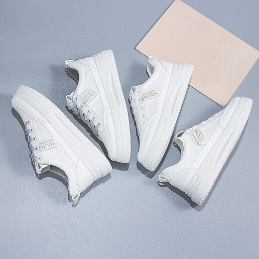 Wei Guangli, new style of small white shoes for women, sports and casual shoes for women, versatile students' street photography fashion trendy shoes, casual shoes QR03 white [size 38]
