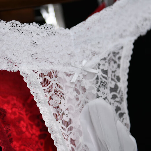 Sexy underwear for men, sexy lace underwear, stockings, shorts, sexy thong panties, goddess breathable large size, egg-packed, white oily - egg-packed, thong panties, L size 115-145Jin Jin is equal to 0.5 kg