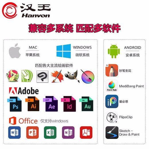 汉王绘画板手写板小黑易学 小黑0906升级学生美术ps漫画绘图板手绘板数位板网课ppt批注板 汉王小黑易学