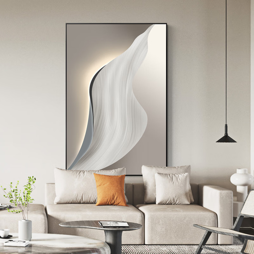 Ruishang (RUISHANG) minimalist abstract porch decorative painting, modern simple model room hanging painting, floor painting, living room sofa background wall painting, 80*120 aluminum alloy frame + crystal porcelain surface (recommended)