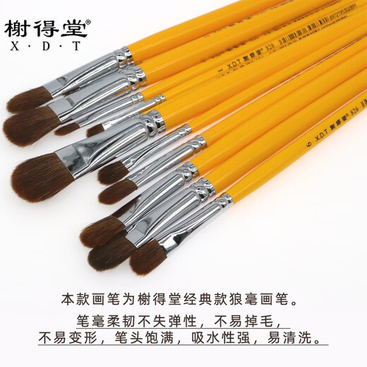 Xiedetang 826 Wolf Hair Water Chalk Set semi-circulaire aquarelle de stylo peinture à huile Brosse en acrylique peinture à main Brosse art examen pigment spécial stylo simple / double art peinture étudiante de couleur ensemble 826: 2 [1 broche]