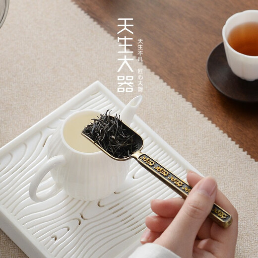 Kung Fu tea set, tea ceremony, copper alloy, teaspoon, tea spoon, tea shovel, tea leaves, tea cup, spoon accessories, single retro long-handled tea making tool, bronze tea spoon