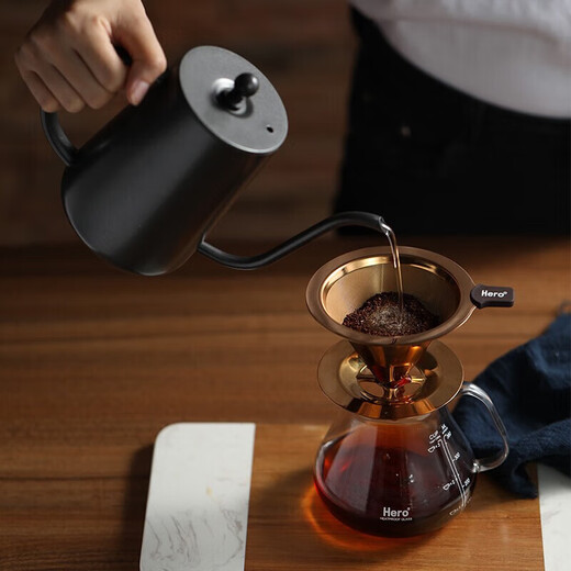 Hero Coffee Filter Hand-pour Pot Filter Cup Stainless Steel Filter Drip Coffee Pot Filter Serves 1-2