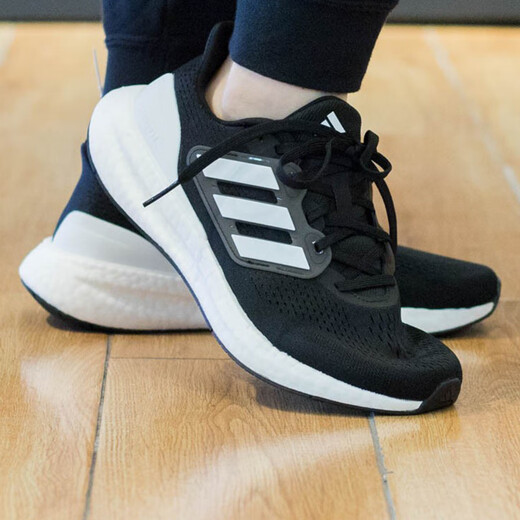 阿迪达斯 （adidas）跑步鞋男鞋2025新款夏季PUREBOOST 23减震运动鞋透气低帮休闲鞋 IF4839黑白 43