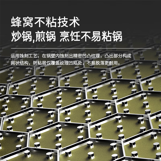 Konbach (KBH) kitchen essential pot set 304 stainless steel honeycomb non-stick wok flat bottom frying pan soup pot gift box gift festive gift box stir-fry soup 3-piece set