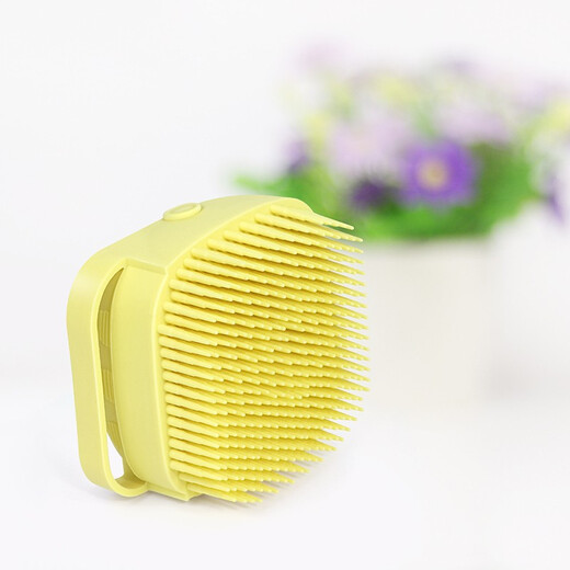SLPC dog bath brush pet dog bath massage brush bath soft brush can be filled with shower gel bath brush combing brush new yellow soft bristle brush