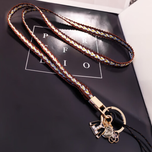 Zhenge (zhenge) mobile phone lanyard hanging neck pendant women's hand-woven long wide chain does not strangle the neck Apple Huawei Xiaomi shell strap pendant key chain industrial brand rope j long [green] Xiaoxiangfeng braided lanyard