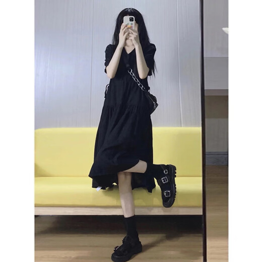 婧麒孕妇装连衣裙赫本风小黑裙法式气质韩版夏装孕妇裙子夏季孕妇装 黑色-短袖夏款Jly65868 XXL