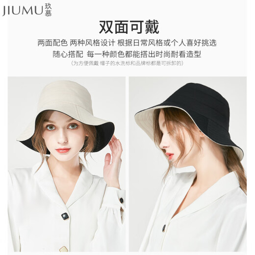 JIUMU Sun Protection Hat Women's Sun Hat Sun Hat Fisherman Hat Cool Hat Summer Outdoor Face Covering Anti-UV Hat Women CD013 Black