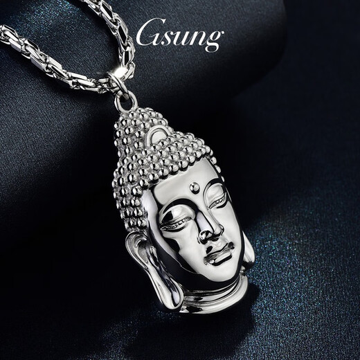 GsunG platinum Buddha head pendant PT950 Buddha head women's hangtag three-dimensional men's platinum Buddha hangtag. Priced by gram. Contact before bidding.