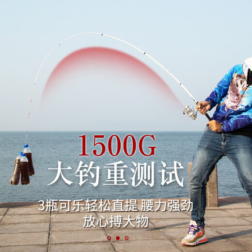 Guangwei (GW) small rock rod, just better than short-section rock fishing rod, soft tail, small rock rod, carbon light hard and sensitive rock raft dual-purpose sliding float [2.1m set] + fishing wheel + 100m fishing line