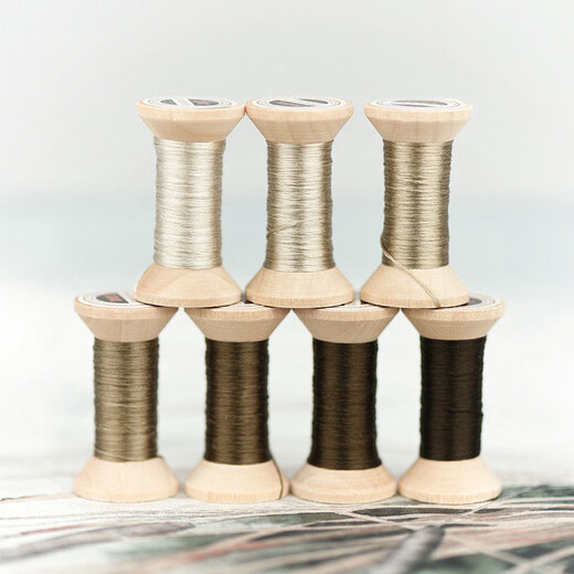 Other embroidery craftsmen embroidery thread handmade Su embroidery embroidery mulberry silk thread wrapped silk handmade embroidery spool green brown No. 6